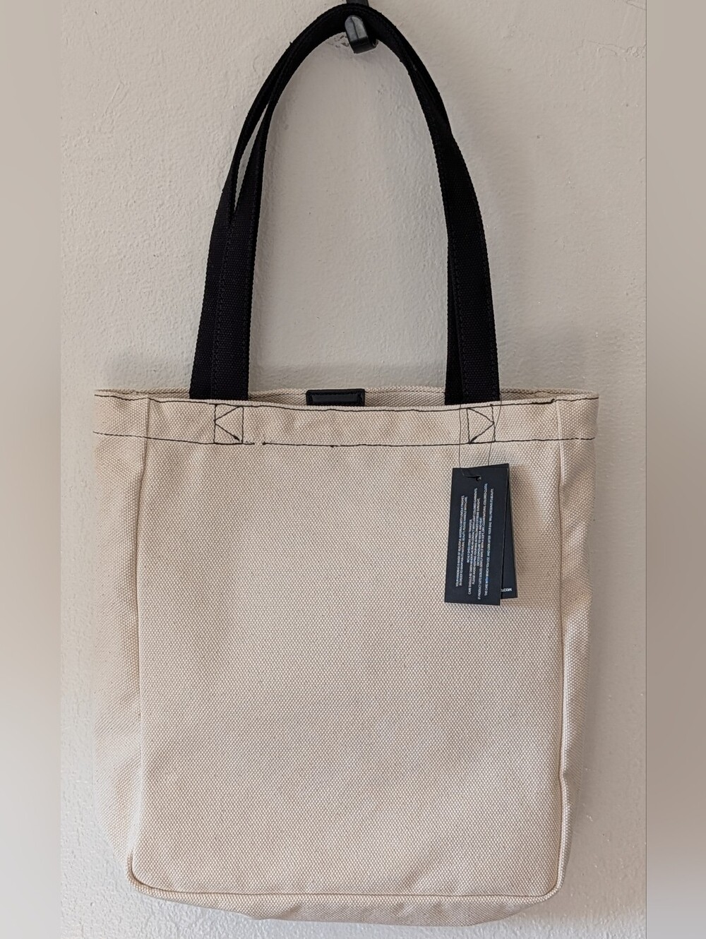 Karl Lagerfeld Soft White Canvas Tote with Black Tag - Picture 2 of 3